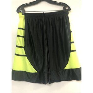 Mens BLACK ATHLETIC SHORTS Gray Camo Sides MOISTURE WICK Pockets SIZE L 36-38